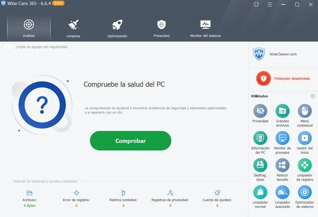 Captura del programa