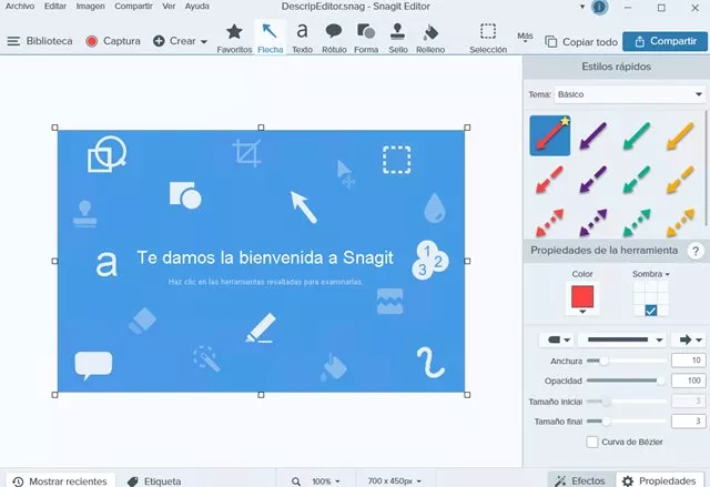 Captura del programa