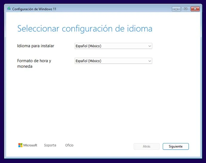 Captura del programa