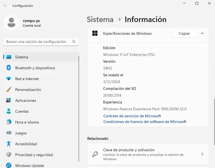 Captura del programa