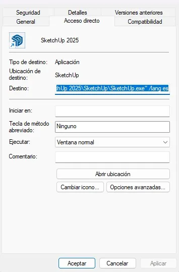Captura del programa