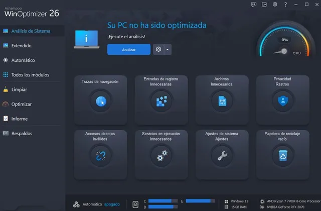 Captura del programa