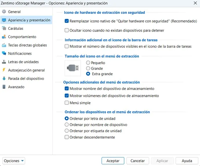 Captura del programa