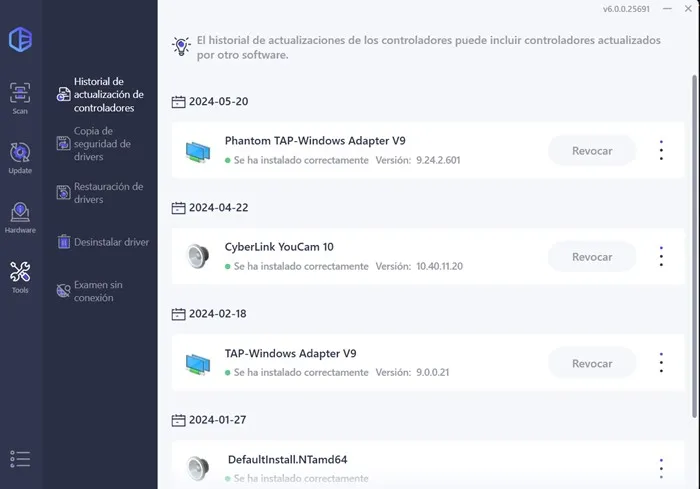 Captura del programa