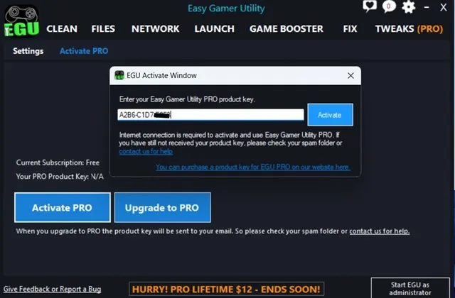 Captura del programa