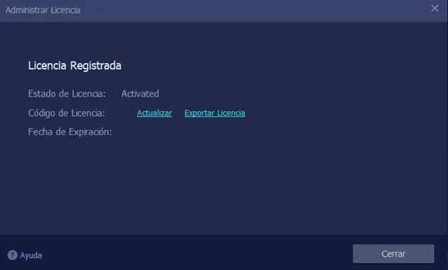 Captura del programa
