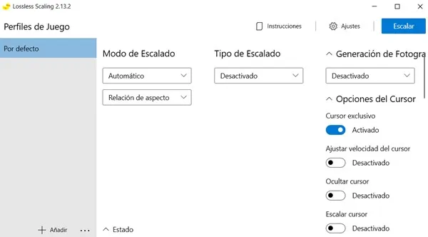 Captura del programa