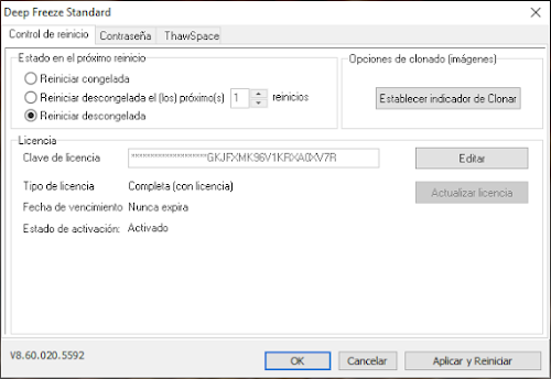 Captura del programa
